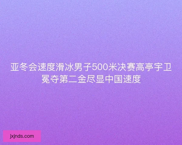 亚冬会速度滑冰男子500米决赛高亭宇卫冕夺第二金尽显中国速度