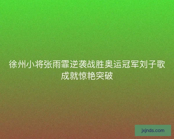 徐州小将张雨霏逆袭战胜奥运冠军刘子歌成就惊艳突破 徐州小将张雨霏逆袭战胜奥运冠军刘子歌成就惊艳突破